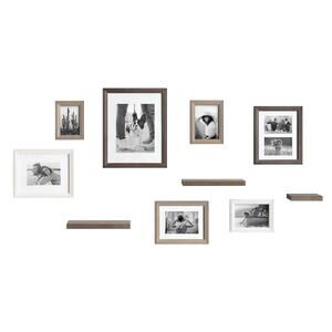 Kate and Laurel Bordeaux Gallery Wall Frame And Shelf Kit 10 pc Deco Wall